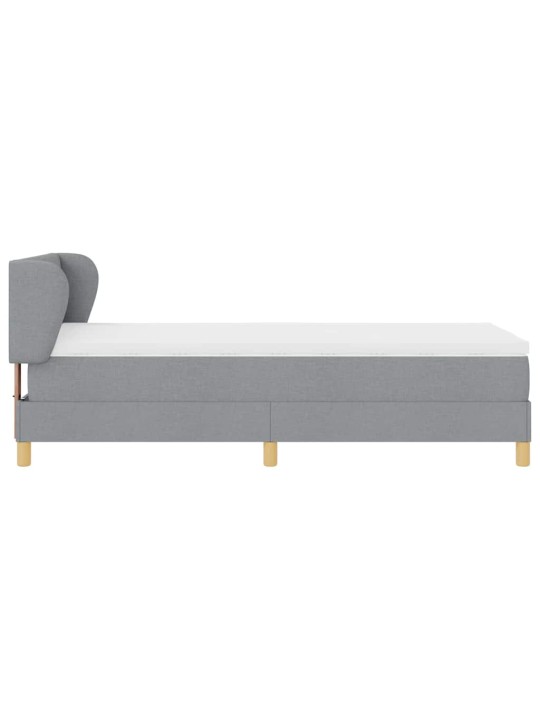 Gulta ar atsperēm un matraci krēmkrāsā 90x200 cm fabric