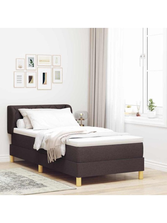 Gulta ar atsperēm un matraci krēmkrāsā 90x200 cm fabric