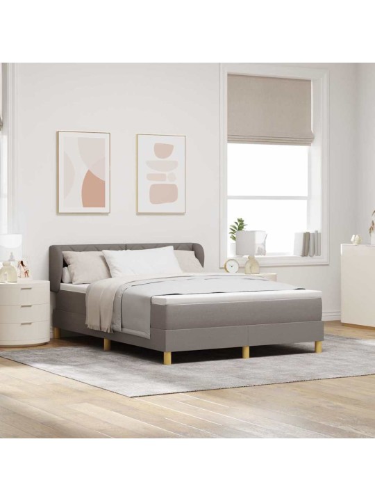Gulta ar atsperēm un matraci krēmkrāsā 90x200 cm fabric