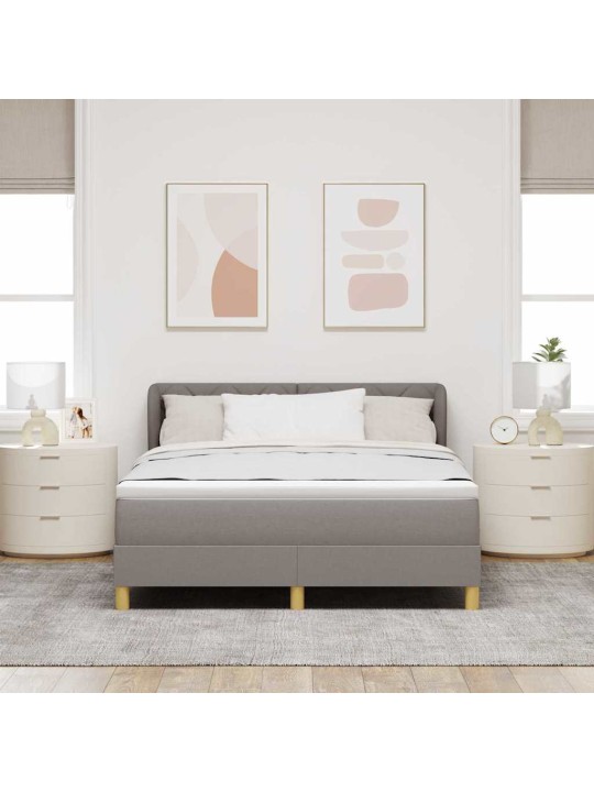 Gulta ar atsperēm un matraci krēmkrāsā 90x200 cm fabric