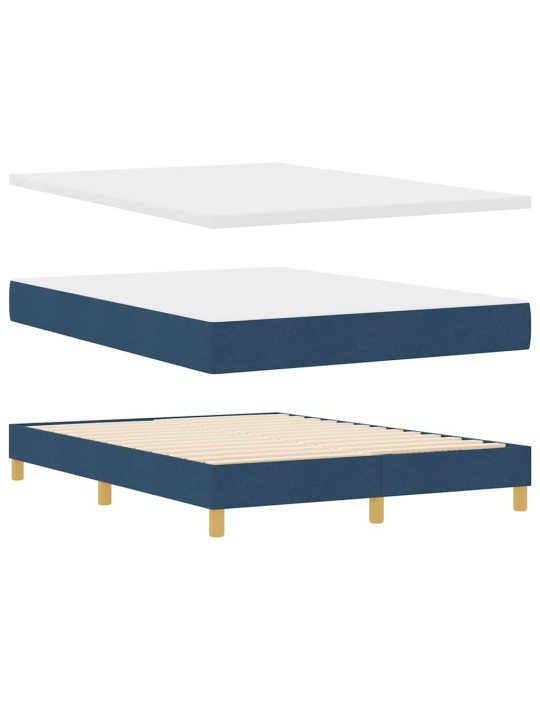 Gulta ar atsperēm un matraci krēmkrāsā 90x200 cm fabric zila