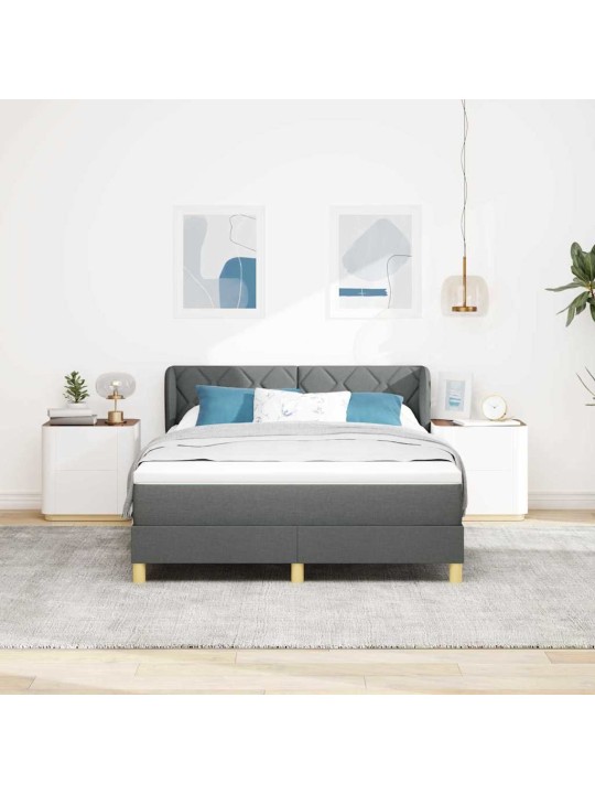 Gulta ar atsperēm un matraci krēmkrāsā 90x200 cm fabric