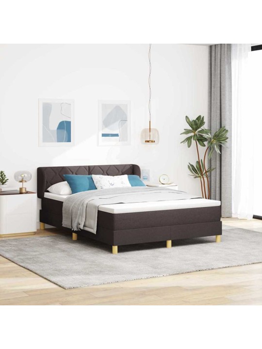 Gulta ar atsperēm un matraci krēmkrāsā 90x200 cm fabric