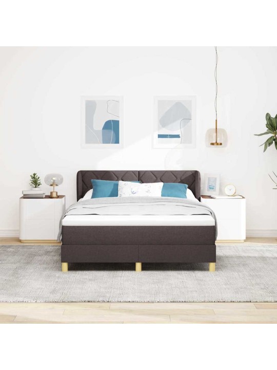 Gulta ar atsperēm un matraci krēmkrāsā 90x200 cm fabric