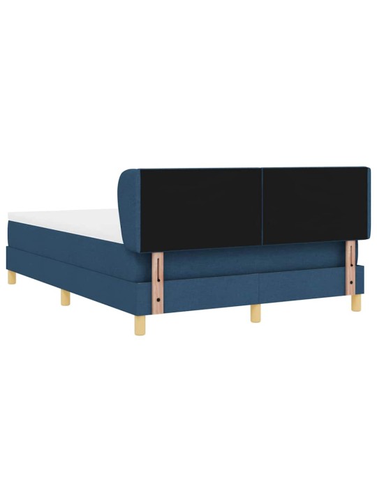 Gulta ar atsperēm un matraci krēmkrāsā 90x200 cm fabric zila