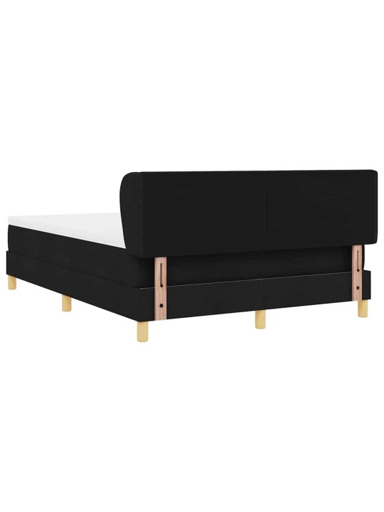 Gulta ar atsperēm un matraci krēmkrāsā 90x200 cm fabric melna