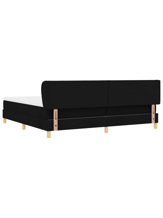 Gulta ar atsperēm un matraci krēmkrāsā 90x200 cm fabric melna