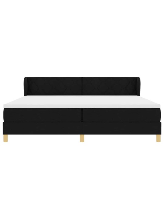 Gulta ar atsperēm un matraci krēmkrāsā 90x200 cm fabric melna