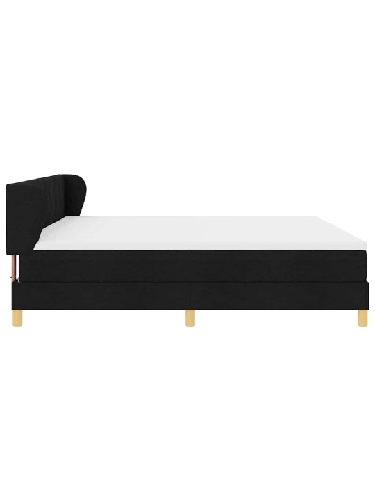 Gulta ar atsperēm un matraci krēmkrāsā 90x200 cm fabric melna