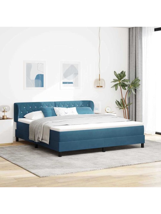 Gulta ar atsperēm un matraci tumši pelēka 80x200 cm samts