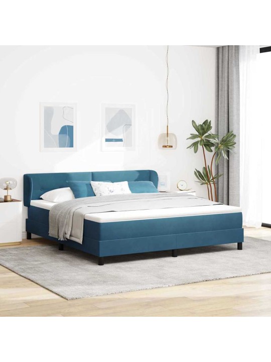 Gulta ar atsperēm un matraci tumši pelēka 80x200 cm samts