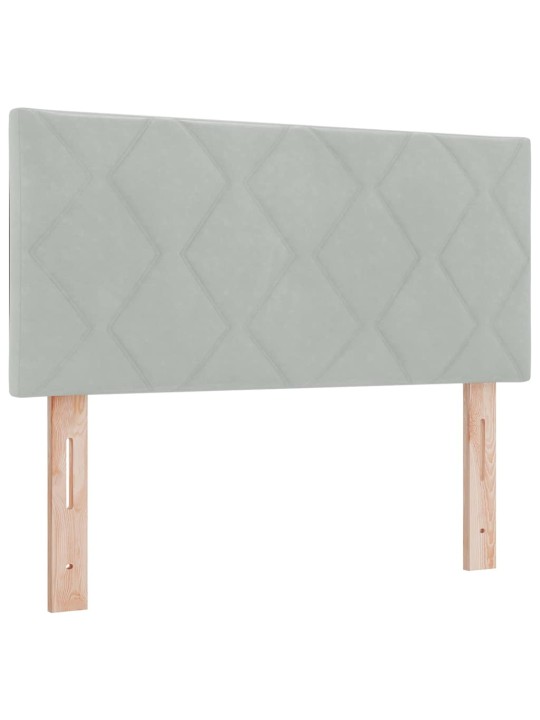 Gulta ar atsperēm un matraci tumši pelēka 80x200 cm samts