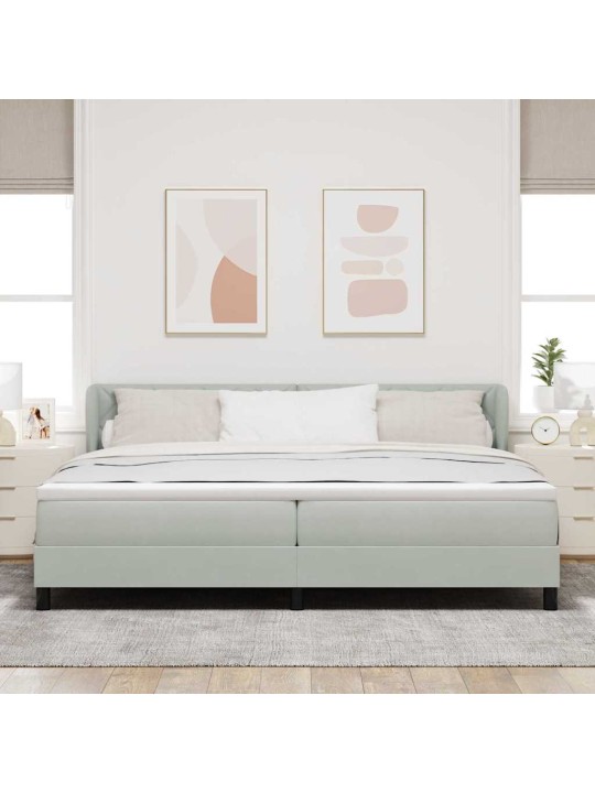 Gulta ar atsperēm un matraci tumši pelēka 80x200 cm samts