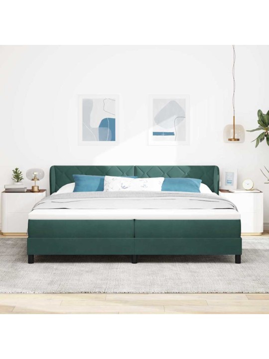 Gulta ar atsperēm un matraci tumši pelēka 80x200 cm samts