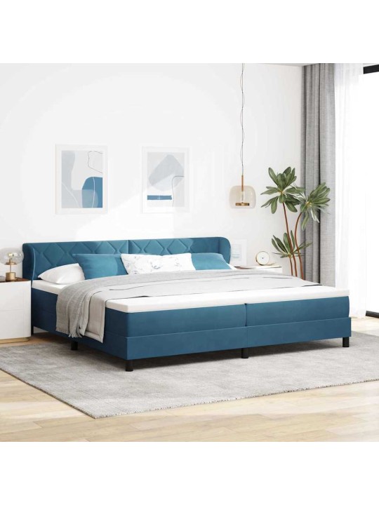 Gulta ar atsperēm un matraci tumši pelēka 80x200 cm samts