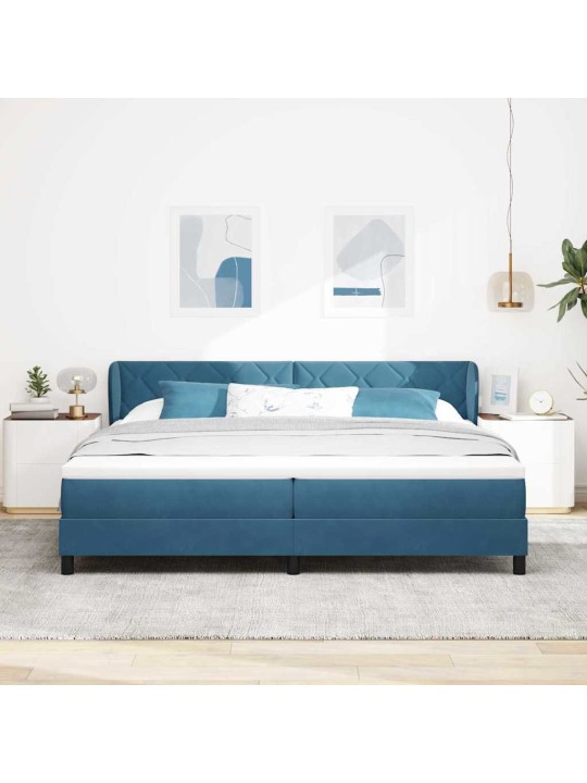 Gulta ar atsperēm un matraci tumši pelēka 80x200 cm samts
