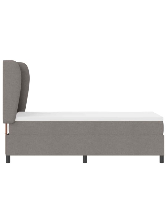 Kastītes atsperu gulta ar matraci pelēkbrūna 80 x 200 cm audums