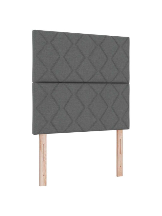 Kastītes atsperu gulta tumši pelēka 90 x 190 cm audums
