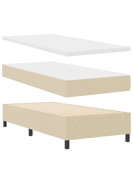 Kontinentālā gulta ar matraci krēmkrāsa 100 x 200 cm audums