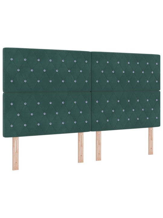 Kastītes atsperu gulta ar matraci tumši zaļa 180 x 200 cm samts