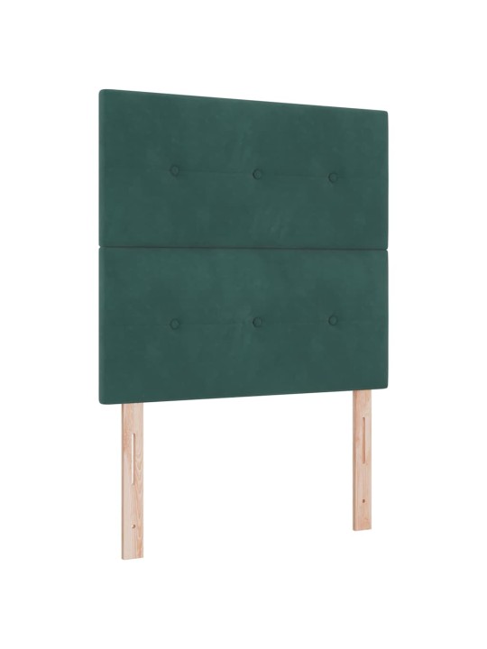 Kastītes atsperu gulta ar matraci tumši zaļa 90 x 200 cm samts