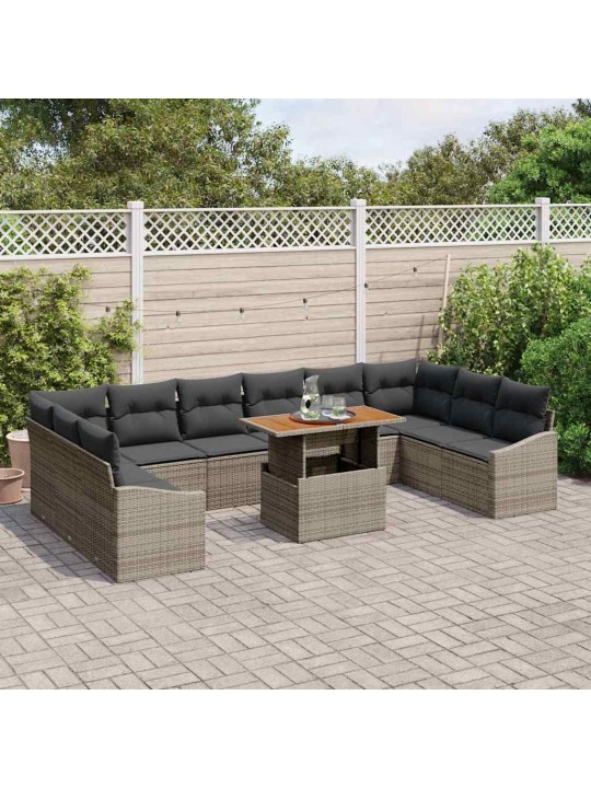 Dārza ēdamgalds 11 pcs pelēks un brūns 100 x 55 x 73 cm