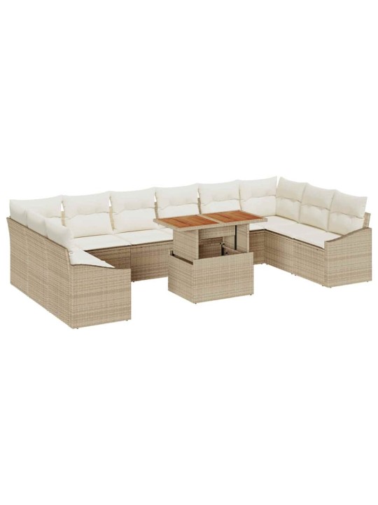 Dārza ēdamgalds 11 pcs bēšs un krēms 100 x 55 x 73 cm