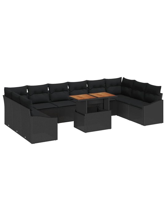 Dārza ēdamgalds 11 pcs melns un brūns 100 x 55 x 73 cm