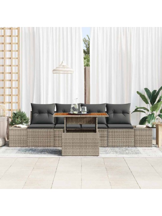 Dārza ēdamgalds ar spilvenu pelēks un brūns 100 x 55 x 73 cm