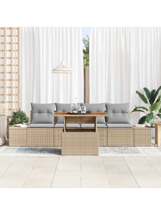 Dārza ēdamgalds ar spilvenu bēšs un pelēks 100 x 55 x 73 cm
