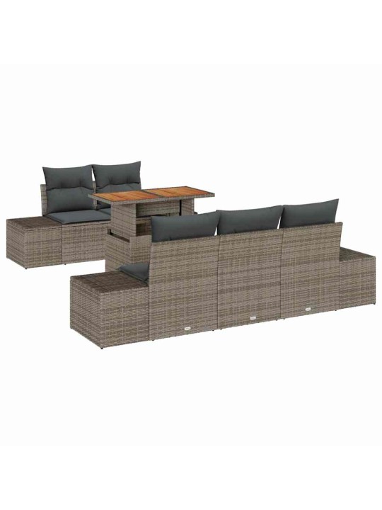 Dārza ēdamgalds 6 pcs pelēks un brūns 100 x 55 x 73 cm