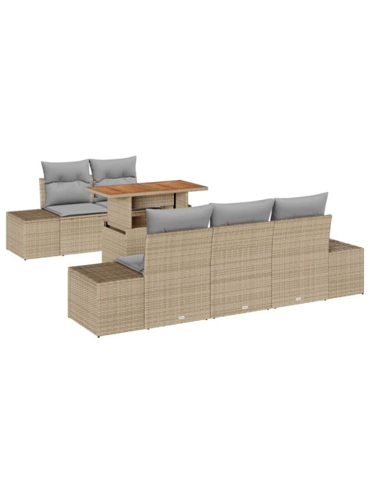 Dārza ēdamgalds 6 pcs bēšs un pelēks 100 x 55 x 73 cm