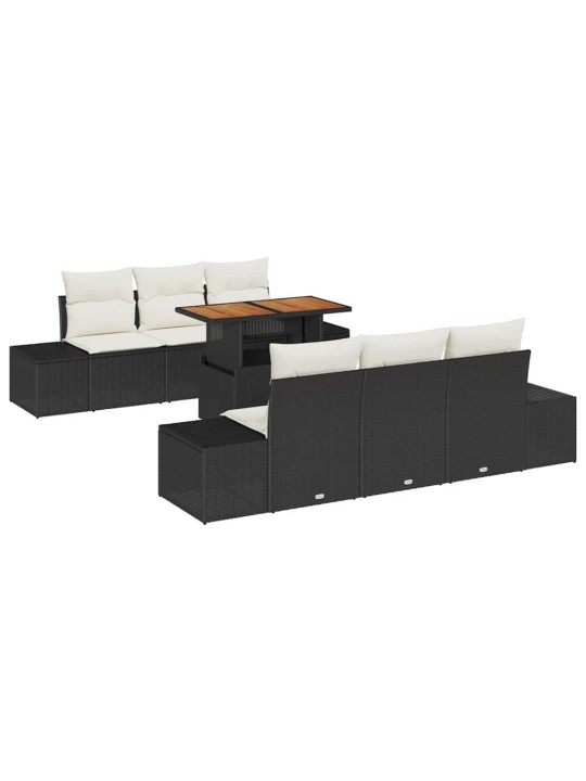 Dārza ēdamgalds 7 pcs melns un krēmkrāsa 100 x 55 x 73 cm