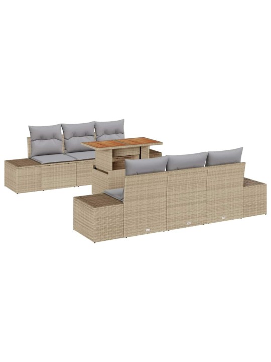 Dārza ēdamgalds 7 pcs bēšs un pelēks 100 x 55 x 73 cm