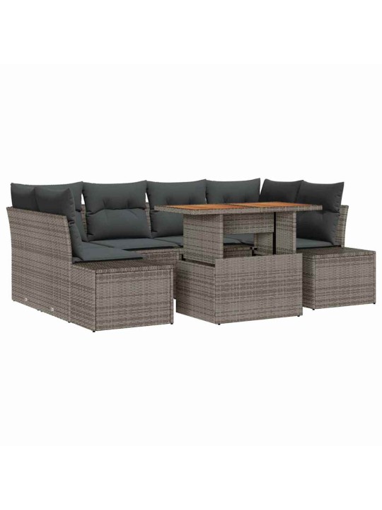 Dārza ēdamgalds 7 pcs pelēks un brūns 100 x 55 x 73 cm