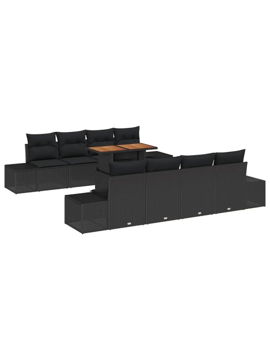 Dārza ēdamgalds 9 pcs melns un brūns 100 x 55 x 73 cm