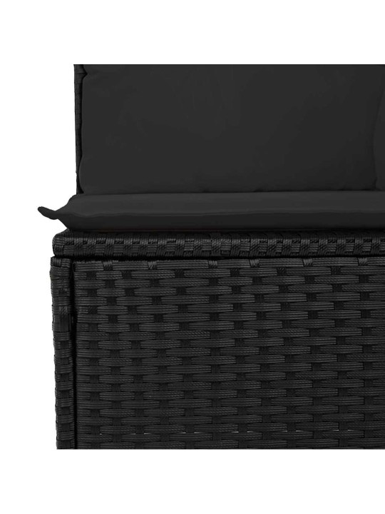 Dārza dīvānu komplekts 5 pcs melns un brūns 100 x 55 x 73 cm