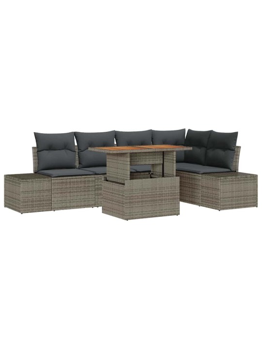 Dārza ēdamgalds 6 pcs pelēks un brūns 100 x 55 x 73 cm