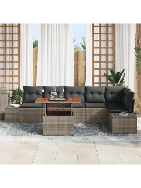 Dārza ēdamgalds 7 pcs pelēks un brūns 100 x 55 x 73 cm