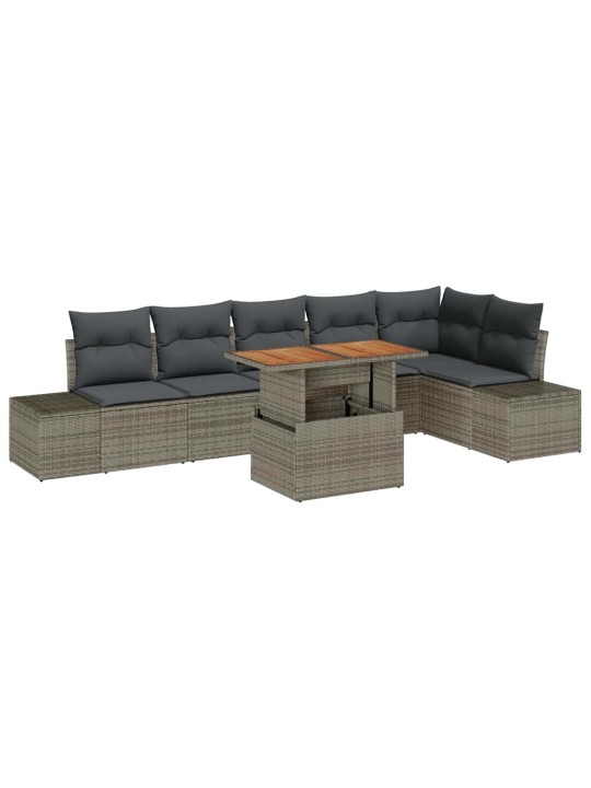 Dārza ēdamgalds 7 pcs pelēks un brūns 100 x 55 x 73 cm