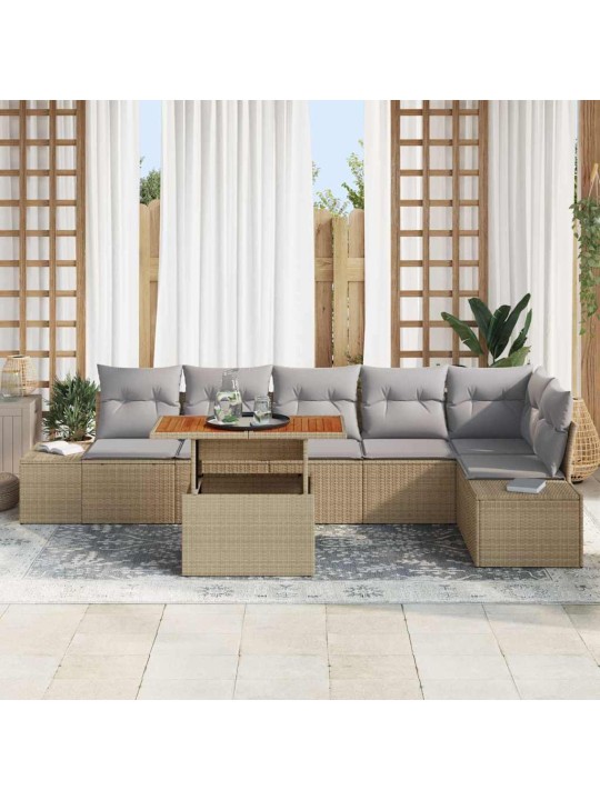 Dārza ēdamgalds 7 pcs bēšs un pelēks 100 x 55 x 73 cm