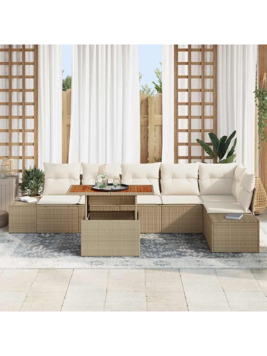 Dārza ēdamgalds 7 pcs bēšs un krēms 100 x 55 x 73 cm
