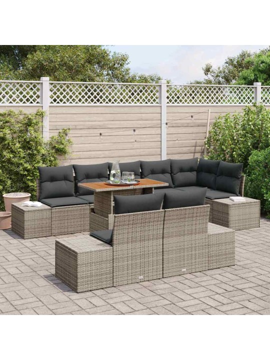Dārza ēdamgalds 9 pcs pelēks un brūns 100 x 55 x 73 cm