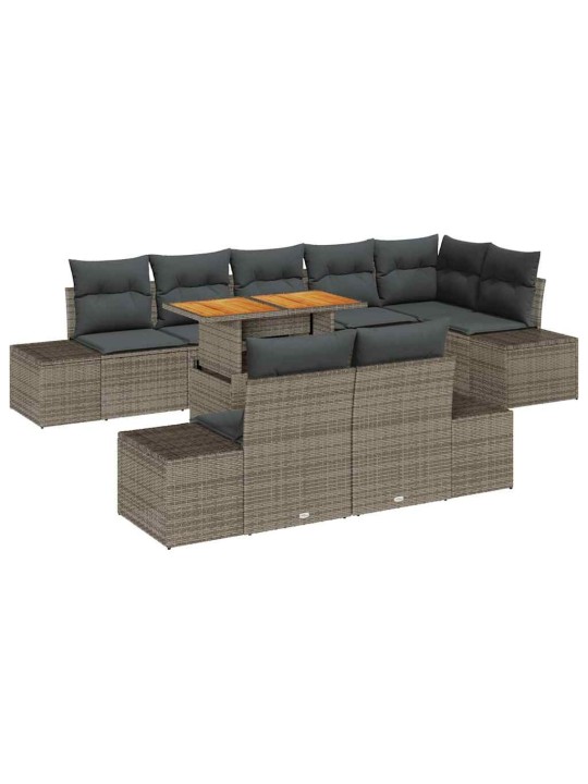 Dārza ēdamgalds 9 pcs pelēks un brūns 100 x 55 x 73 cm