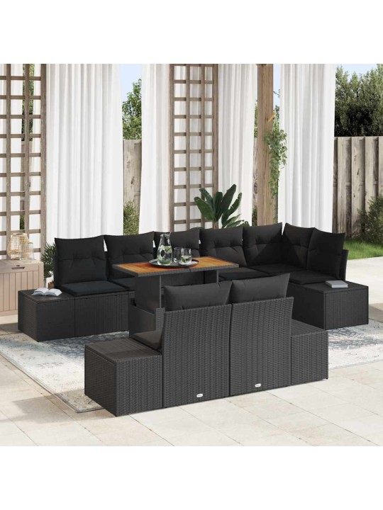 Dārza ēdamgalds 9 pcs melns un brūns 100 x 55 x 73 cm