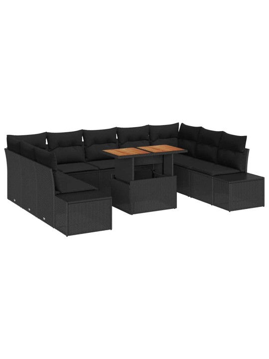 Dārza ēdamgalds 10 pcs melns un brūns 100 x 55 x 73 cm