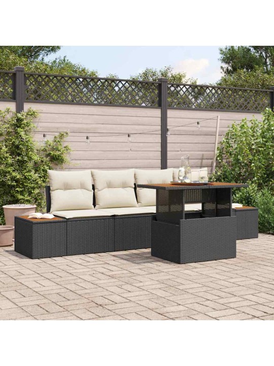 Dārza ēdamgalds 5 pcs melna un beigē 100 x 55 x 73 cm