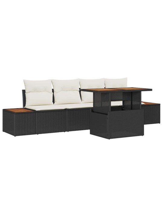 Dārza ēdamgalds 5 pcs melna un beigē 100 x 55 x 73 cm