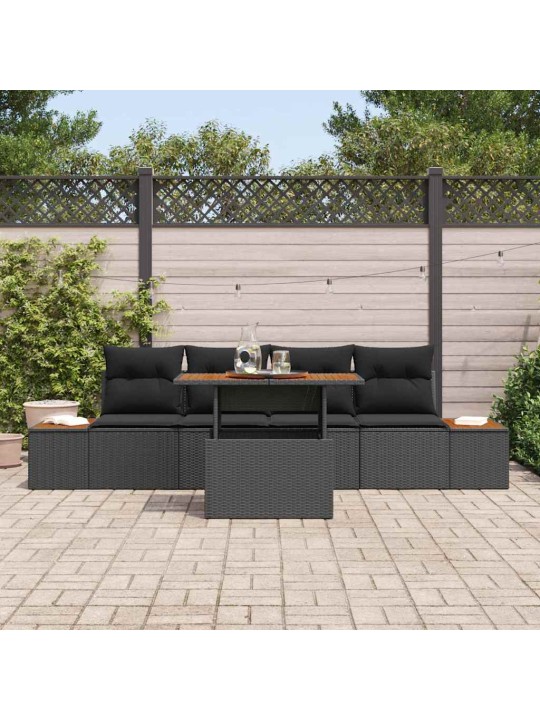 Dārza ēdamgalds 5 pcs melns un brūns 100 x 55 x 73 cm