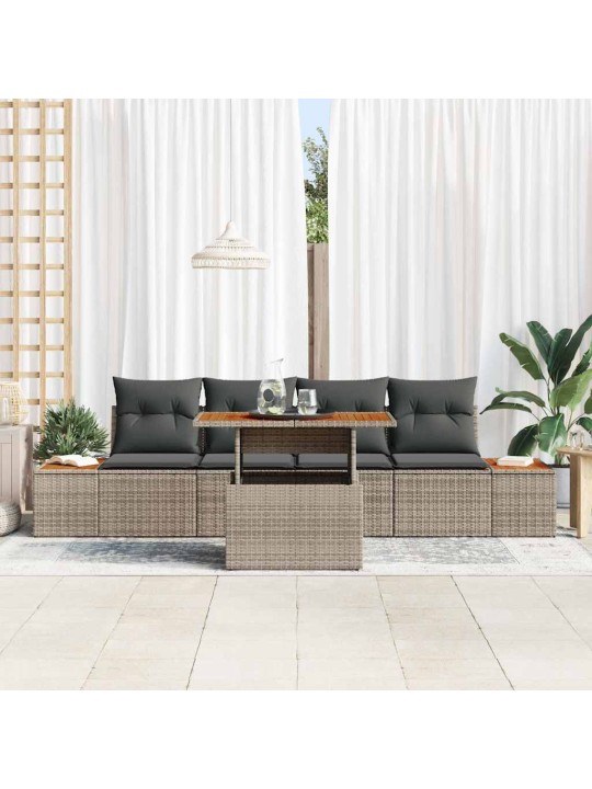 Dārza ēdamgalds 5 pcs pelēks un brūns 100 x 55 x 73 cm